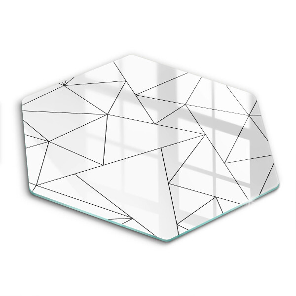 Tocător de bucătărie în formă de hexagon Triunghiuri albe