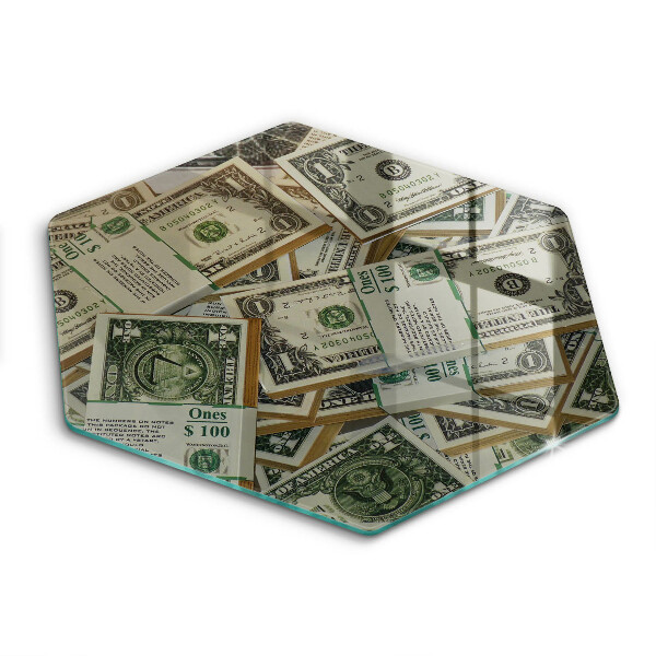 Tocător sticlă hexagonal dolari bani