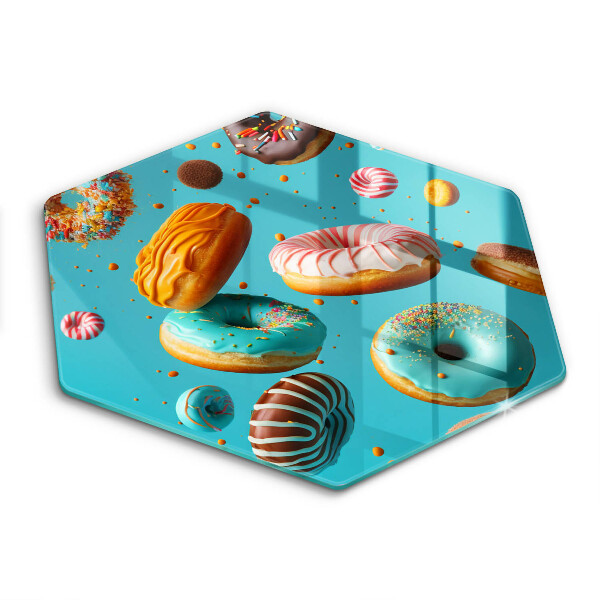 Tocător de bucătărie în formă de hexagon Gogoși colorate