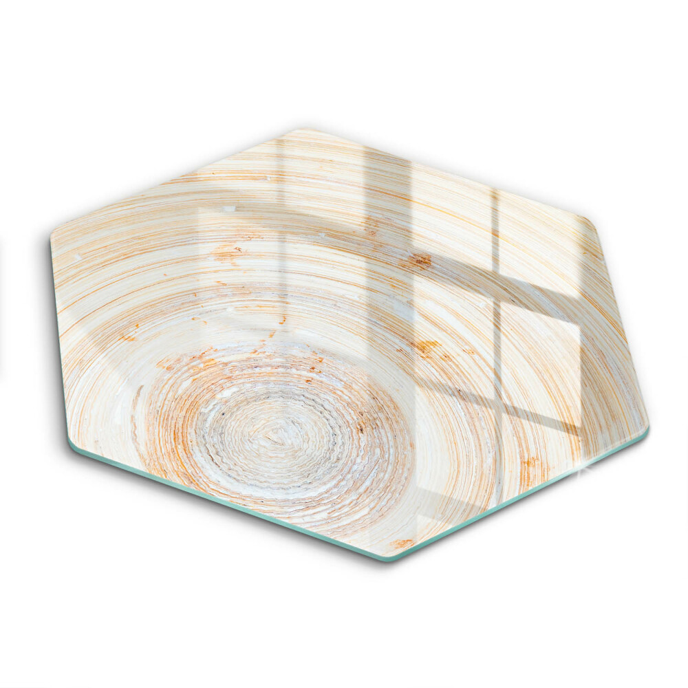 Tocător sticlă hexagonal Textură lemn