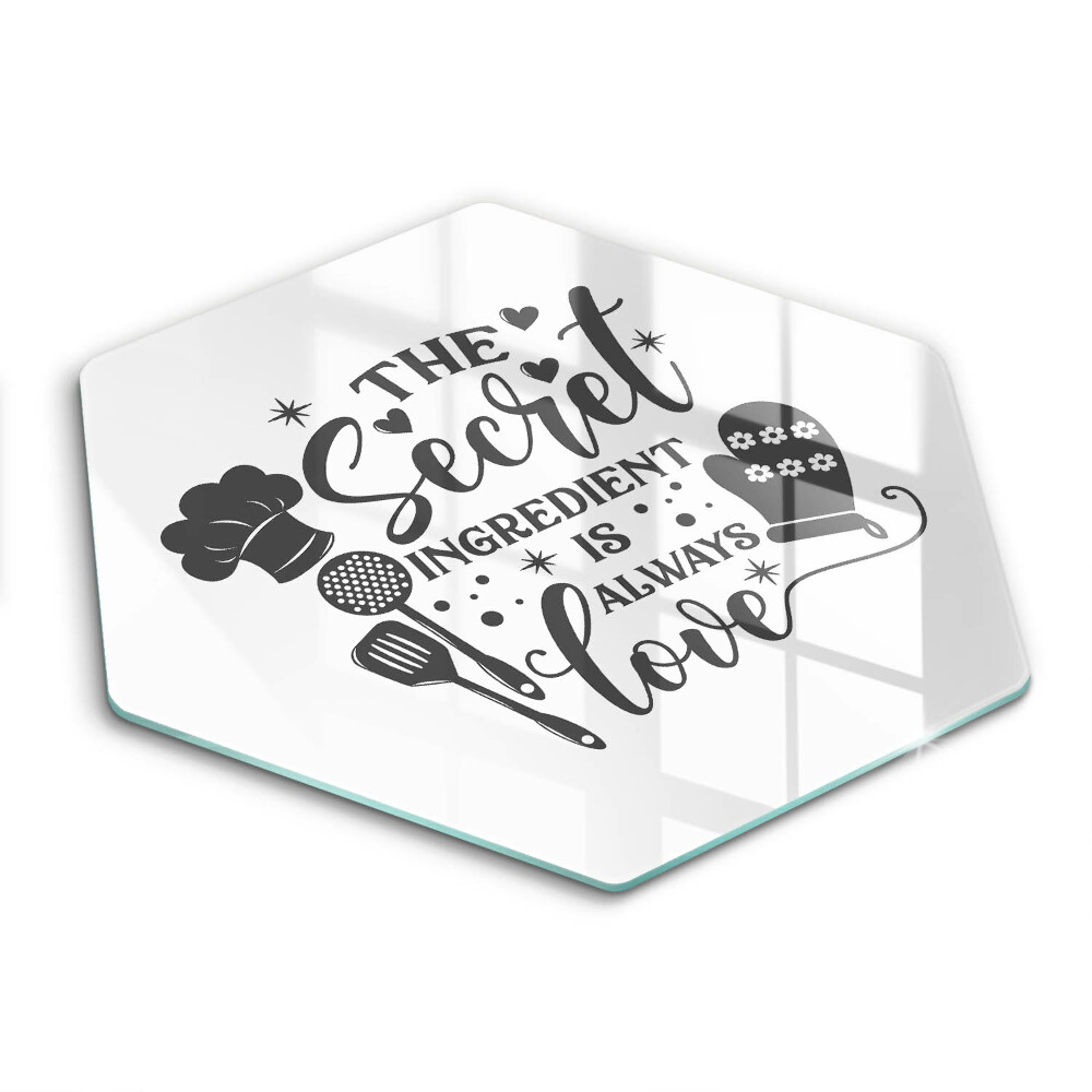 Tocător din sticlă hexagonal Inscripție, propoziție