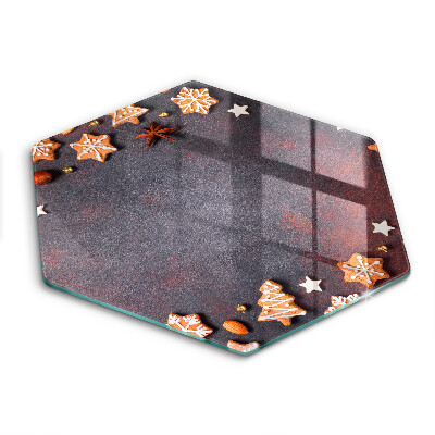 Tocător de bucătărie în formă de hexagon Fursecuri de turtă dulce de Crăciun