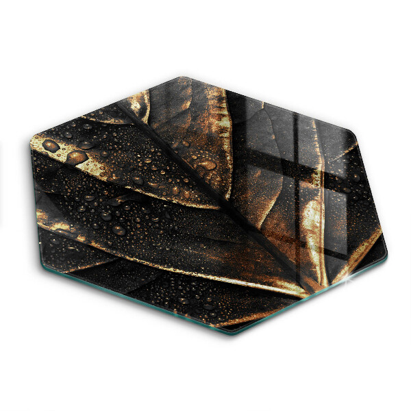 Tocător din sticlă hexagonal Foiță de aur