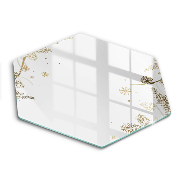 Tocător sticlă hexagonal Decorațiuni de iarnă