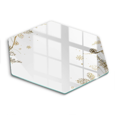 Tocător sticlă hexagonal Decorațiuni de iarnă