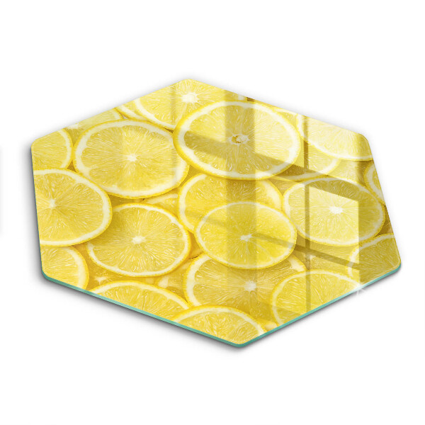 Tocător din sticlă hexagonal Fructe de lămâie