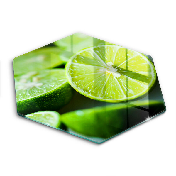 Tocător sticlă hexagonal Citrice de lime