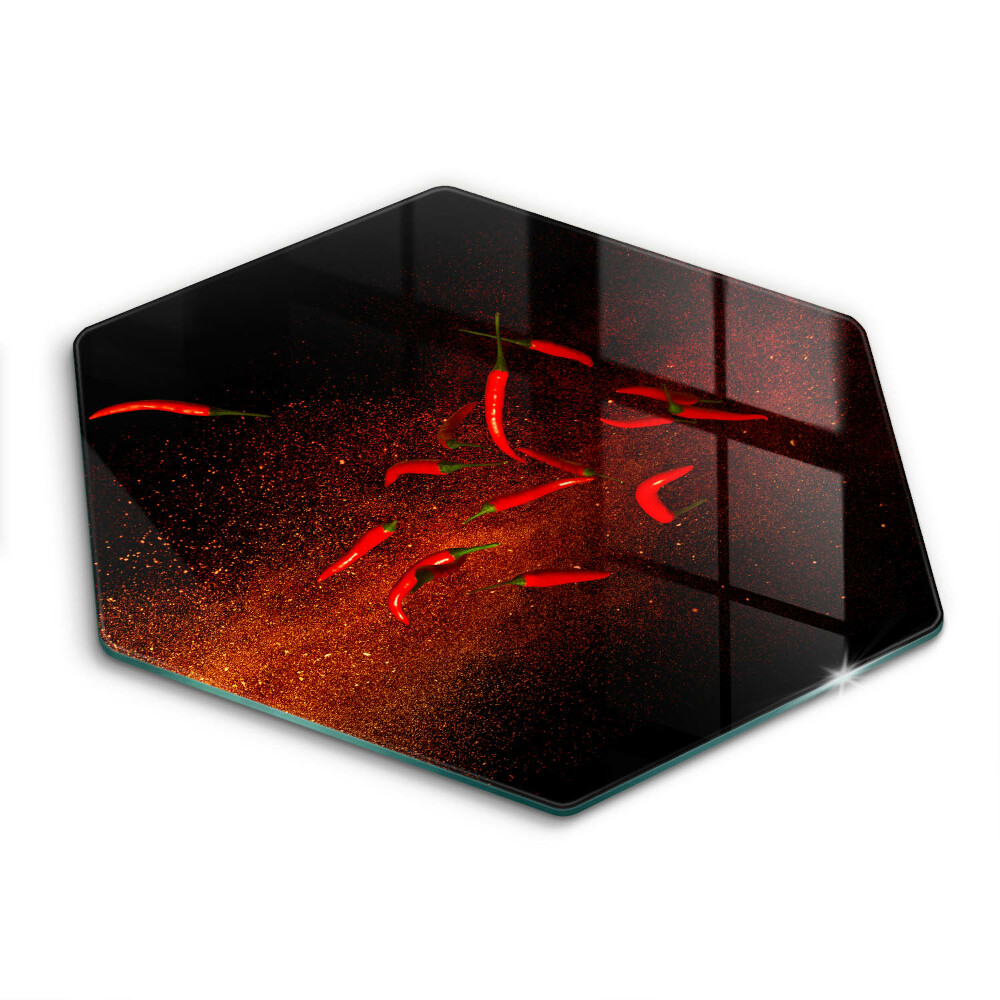 Tocător sticlă hexagonal Ardei iuți