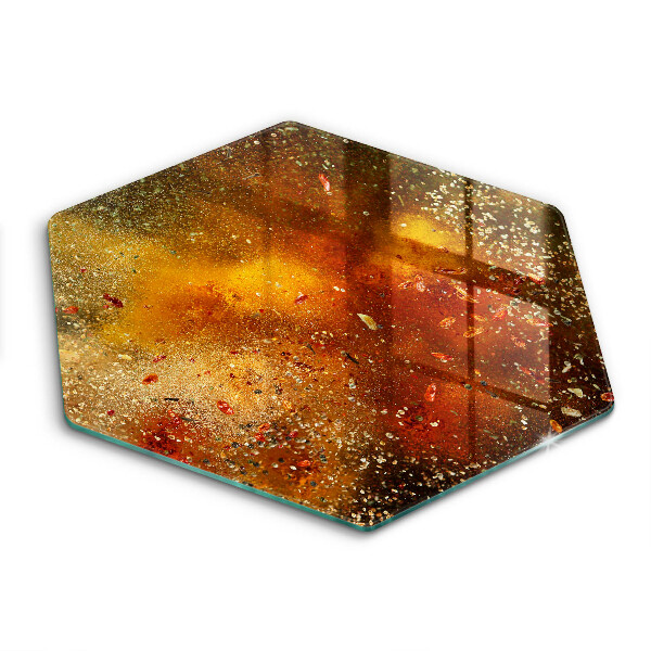 Tocător sticlă hexagonal Condimente colorate