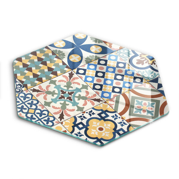 Tocător din sticlă hexagonal Plăci decorative