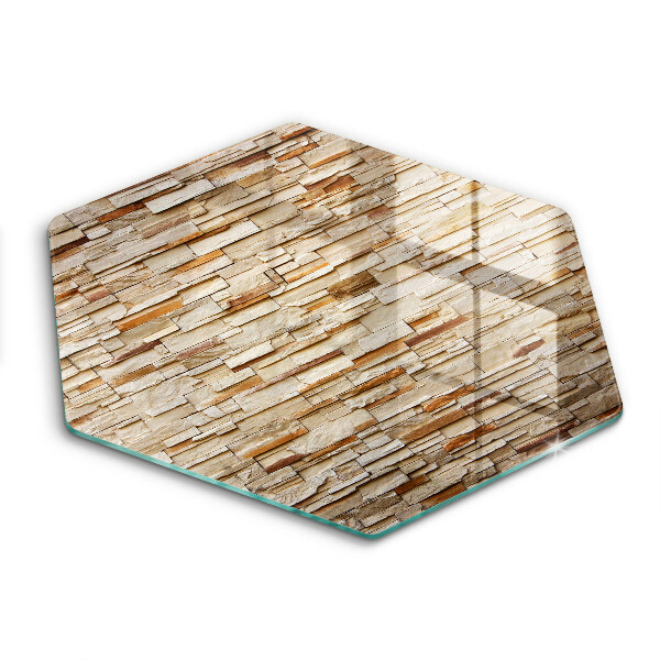 Tocător din sticlă hexagonal Textura pietrelor decorative