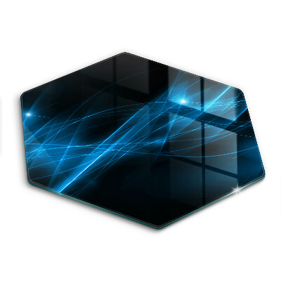 Tocător sticlă hexagonal Fum albastru abstract