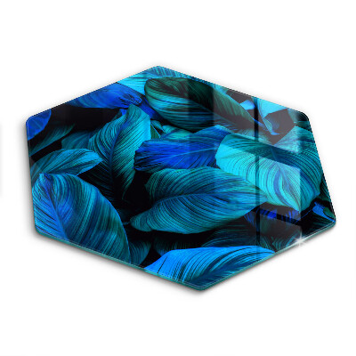 Tocător sticlă hexagonal Frunze de vegetație din junglă