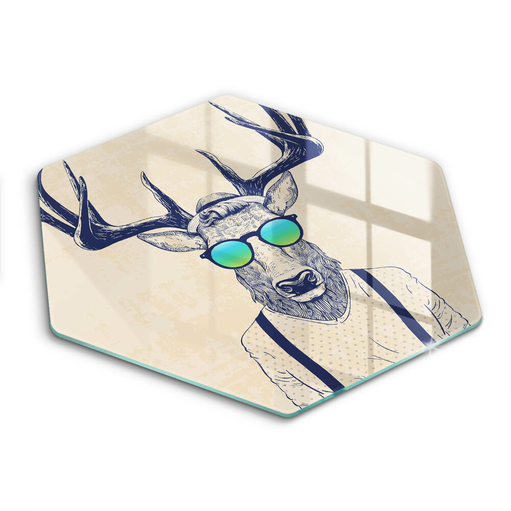 Tocător sticlă hexagonal Ilustrație a omului-cerb