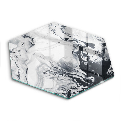 Tocător din sticlă hexagonal Abstracție de cerneală