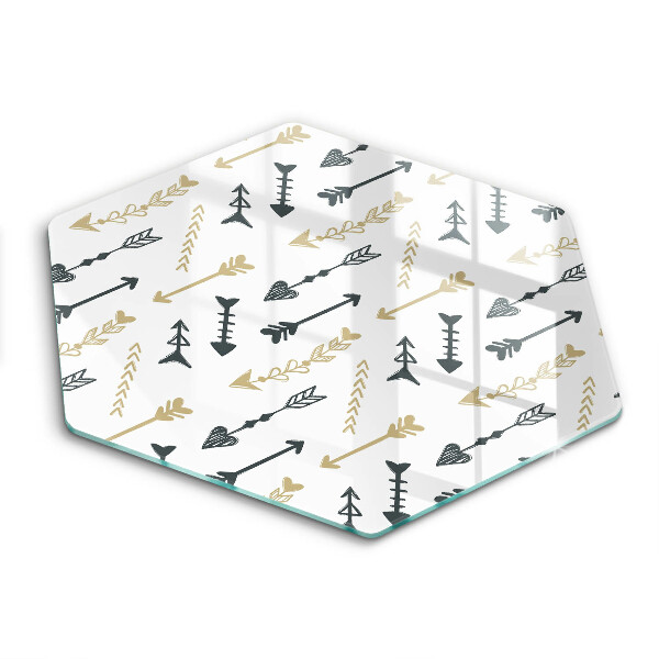 Tocător din sticlă hexagonal Model de săgeată Boho
