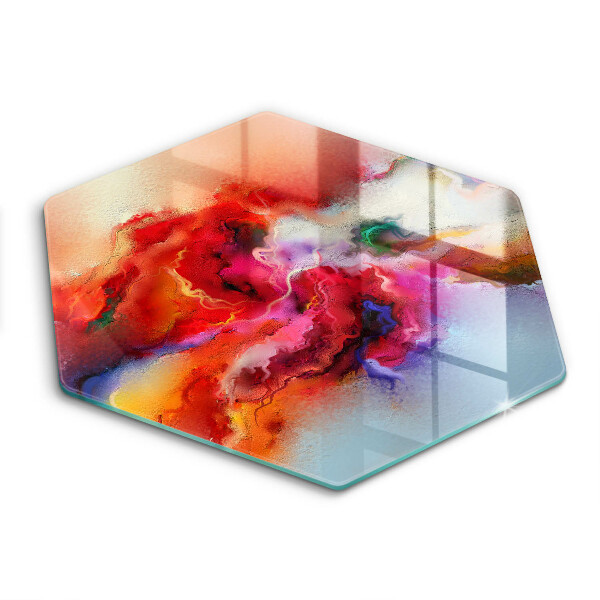 Tocător din sticlă hexagonal Abstracție fumurie