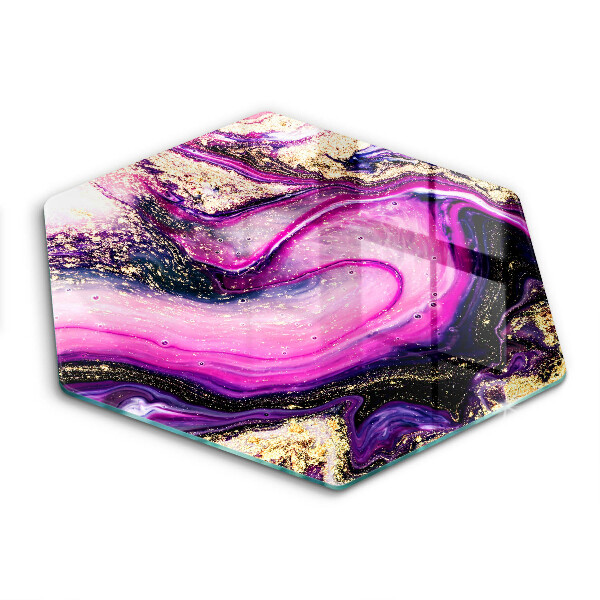 Tocător de bucătărie în formă de hexagon Design abstract auriu