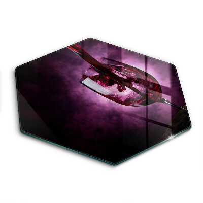 Tocător sticlă hexagonal Un pahar de vin