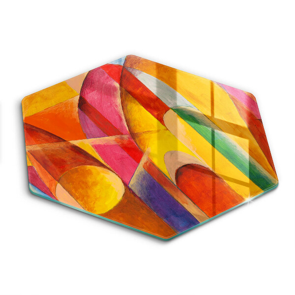 Tocător de bucătărie în formă de hexagon Abstracție colorată