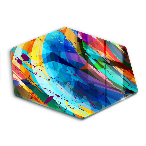 Tocător de bucătărie în formă de hexagon Pete de vopsea colorate