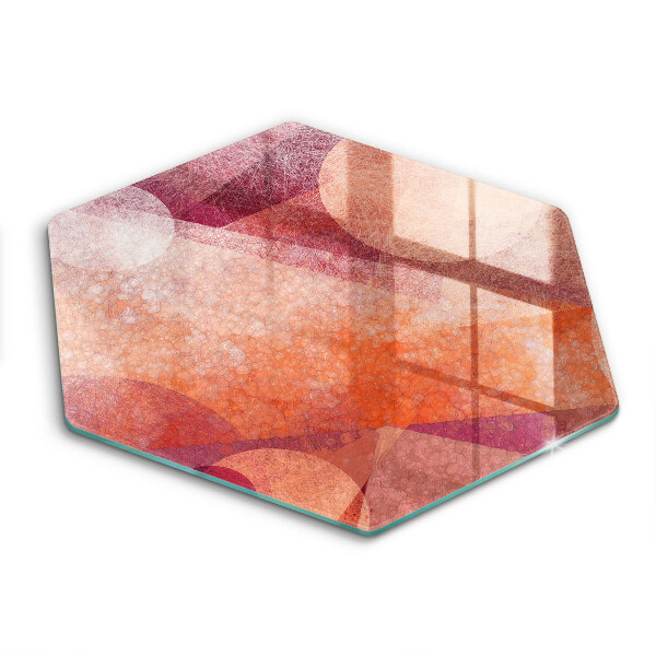 Tocător din sticlă hexagonal Artă abstractă