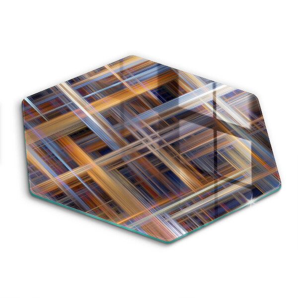 Tocător sticlă hexagonal Linii de vopsea abstracte