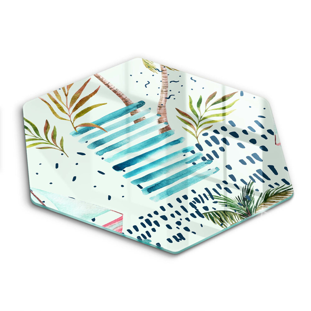 Tocător din sticlă hexagonal Ilustrații de sărbători