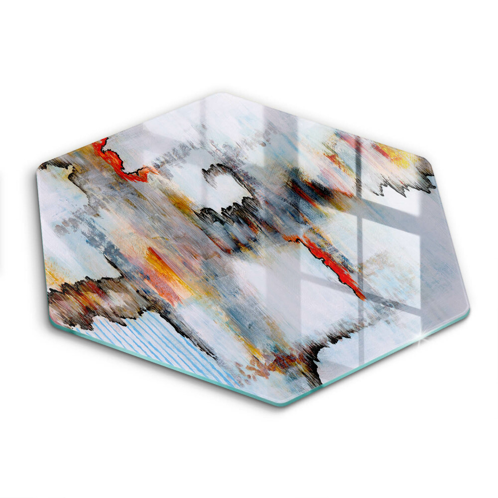 Tocător de bucătărie în formă de hexagon Vopsele abstracte