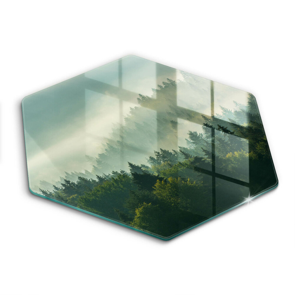 Tocător sticlă hexagonal Vedere peisagistică a pădurii