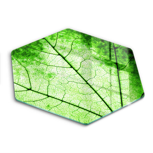 Tocător din sticlă hexagonal Vene decorative din frunze