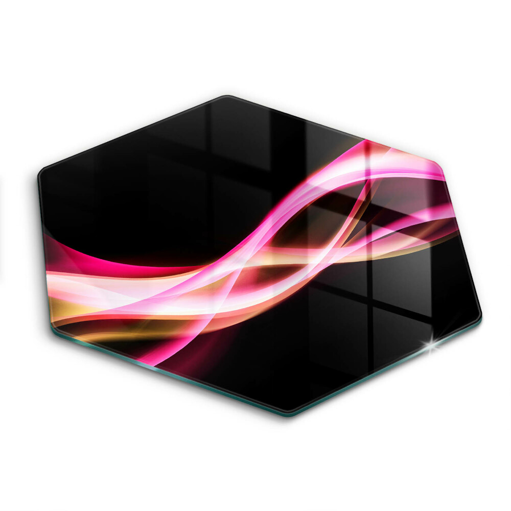 Tocător de bucătărie în formă de hexagon Fum neon abstract