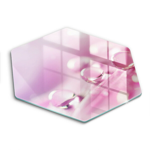 Tocător sticlă hexagonal Petale de flori de rouă
