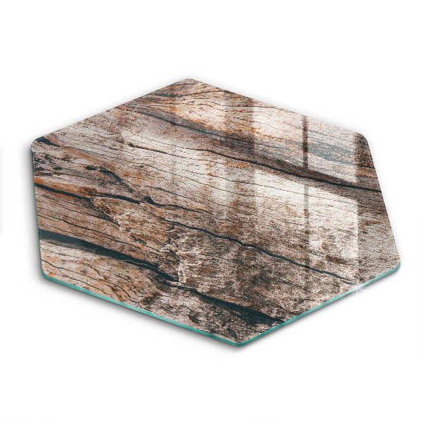 Tocător din sticlă hexagonal Structură din lemn