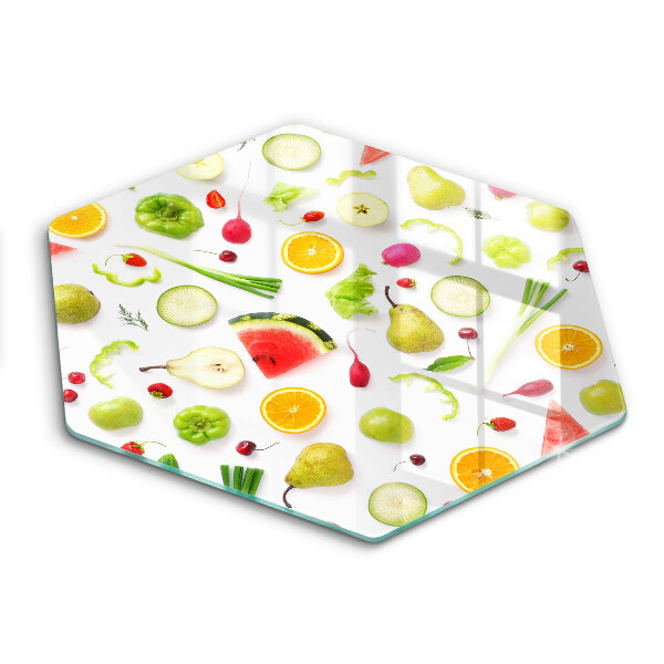 Tocător de bucătărie în formă de hexagon Model de fructe și legume