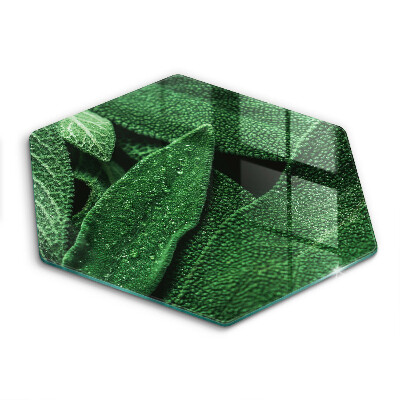 Tocător din sticlă hexagonal Frunzele plantei