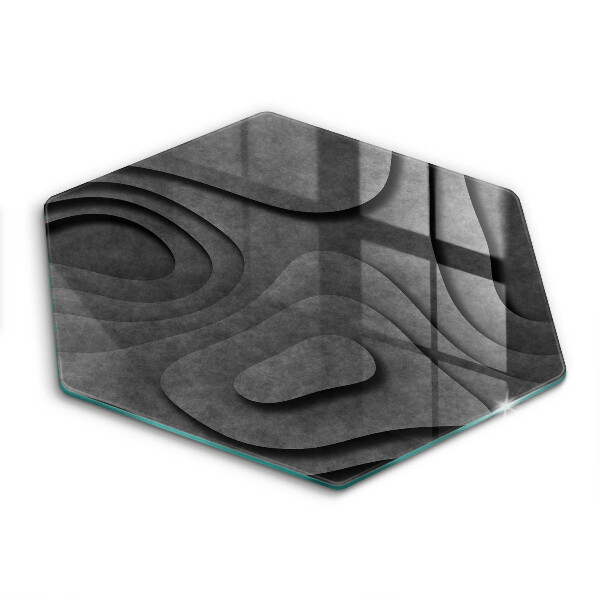 Tocător din sticlă hexagonal Forme de piatră 3D