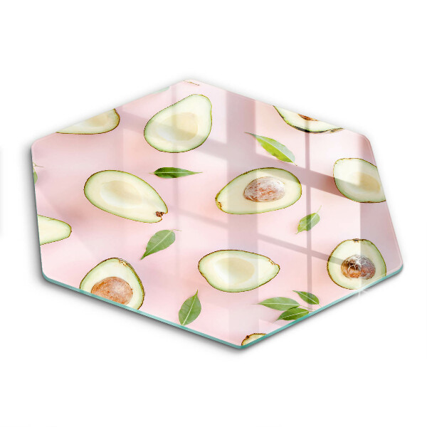 Tocător din sticlă hexagonal Model de avocado