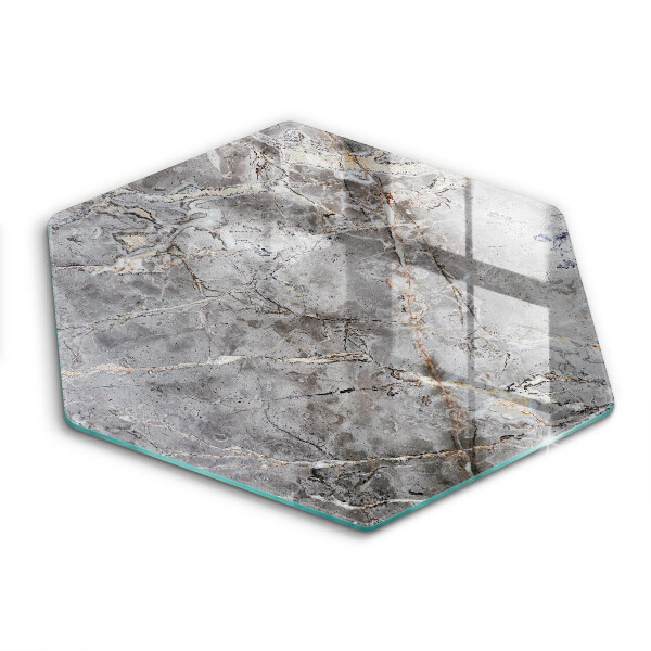 Tocător din sticlă hexagonal Textură de piatră