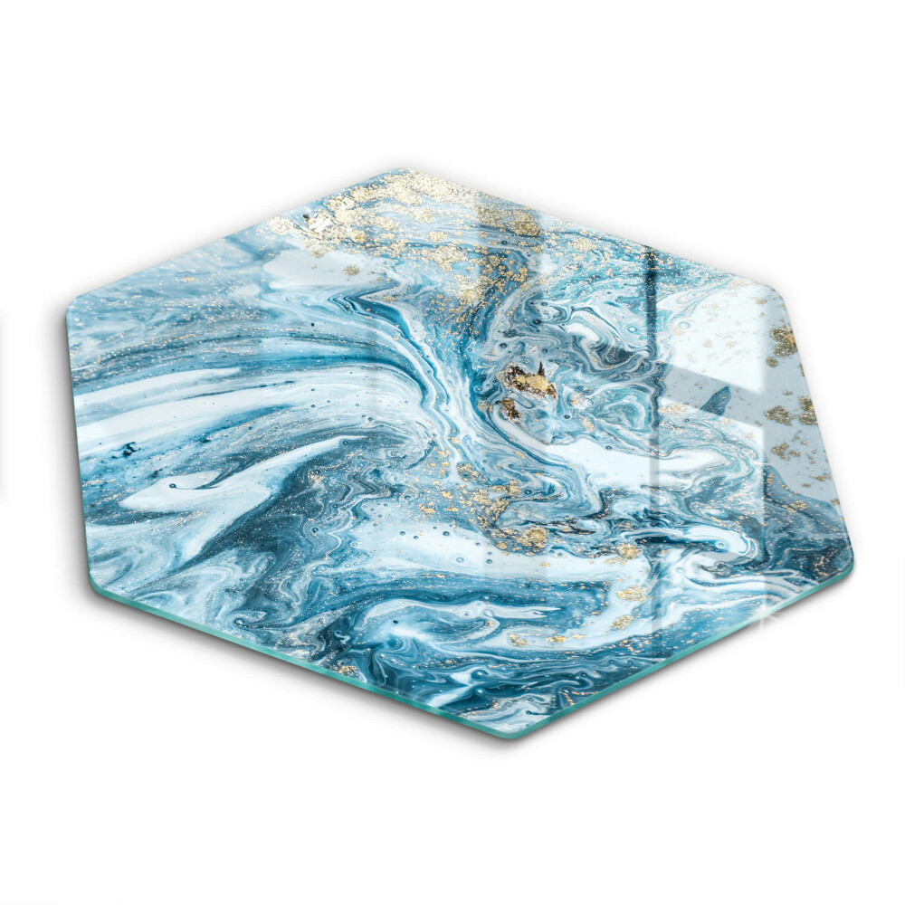 Tocător din sticlă hexagonal Structură cu aur