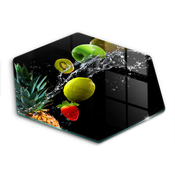 Tocător din sticlă hexagonal Fructe în apă