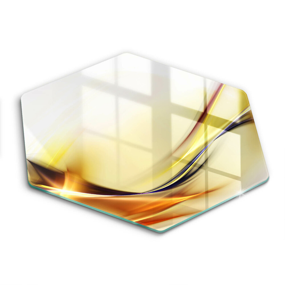 Tocător din sticlă hexagonal Linii de lumină abstracte