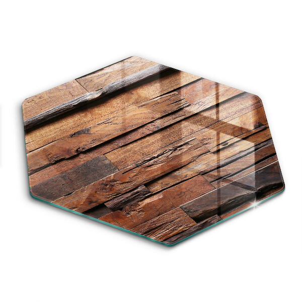 Tocător sticlă hexagonal Plăci decorative din lemn