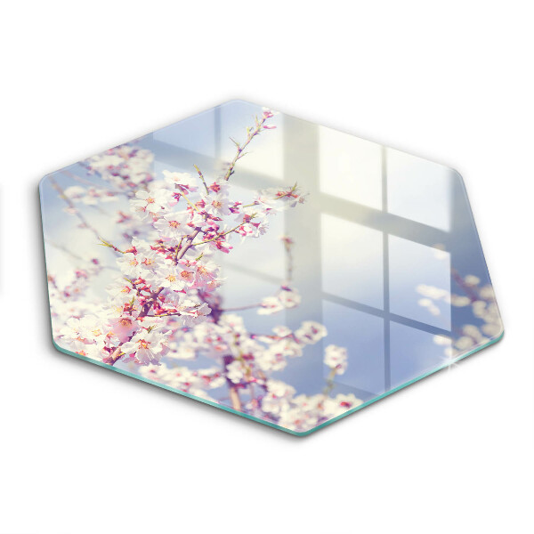 Tocător din sticlă hexagonal Copac înflorit