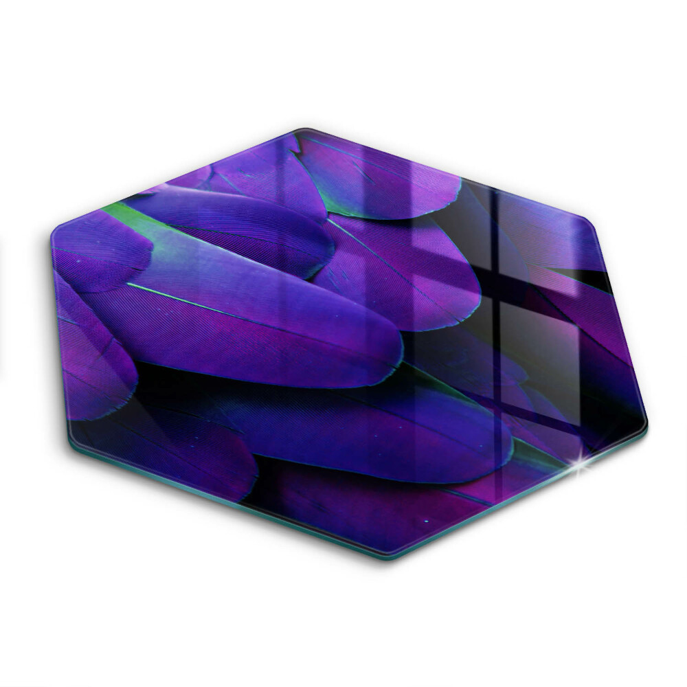 Tocător sticlă hexagonal Pene neon