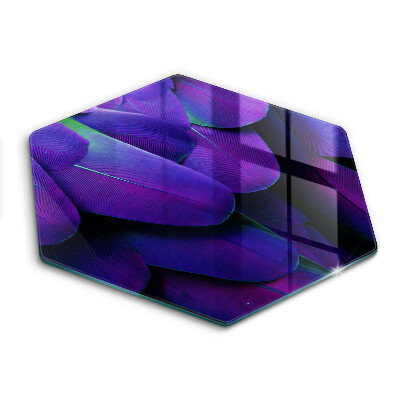 Tocător sticlă hexagonal Pene neon