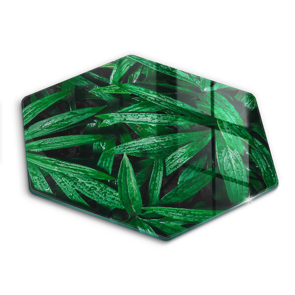Tocător sticlă hexagonal Frunze de plante