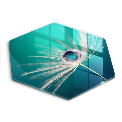 Tocător din sticlă hexagonal Rouă pe păpădie