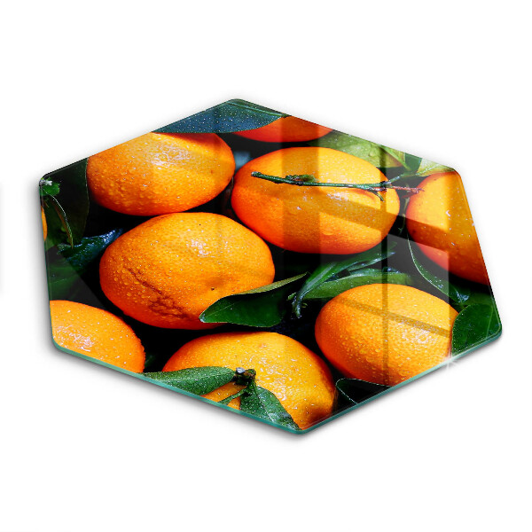 Tocător din sticlă hexagonal Fructe portocale