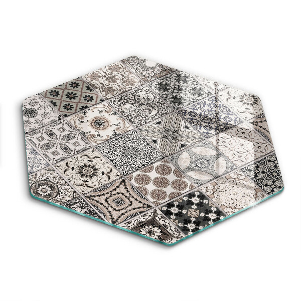 Tocător din sticlă hexagonal Plăci decorative